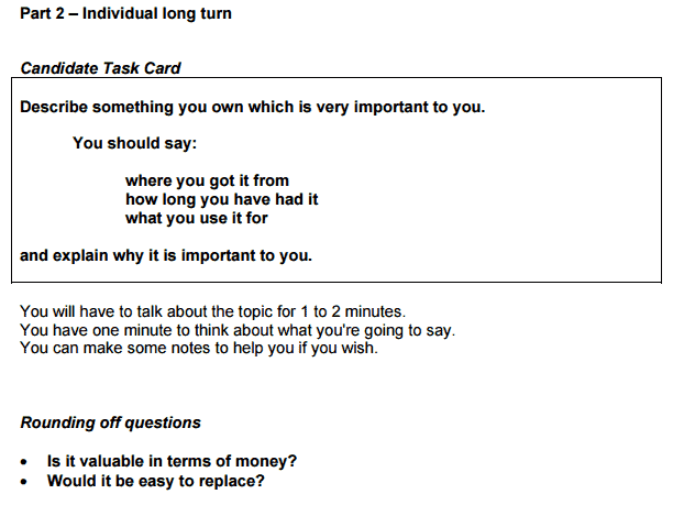 IELTS Speaking Task 2 Card