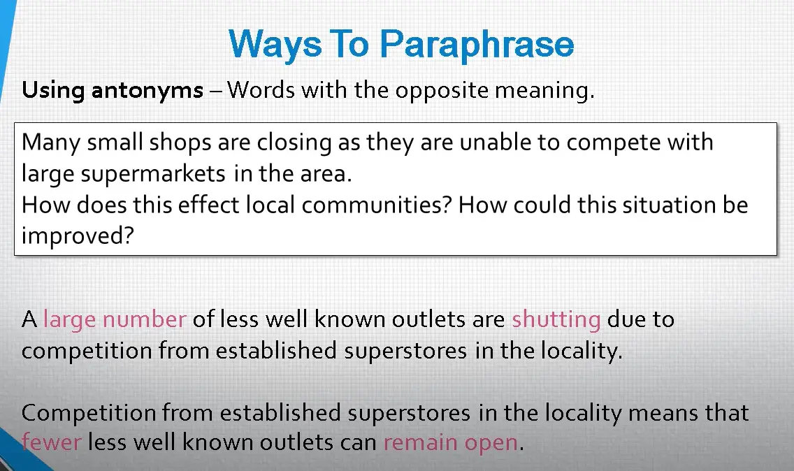 paraphrase form meaning