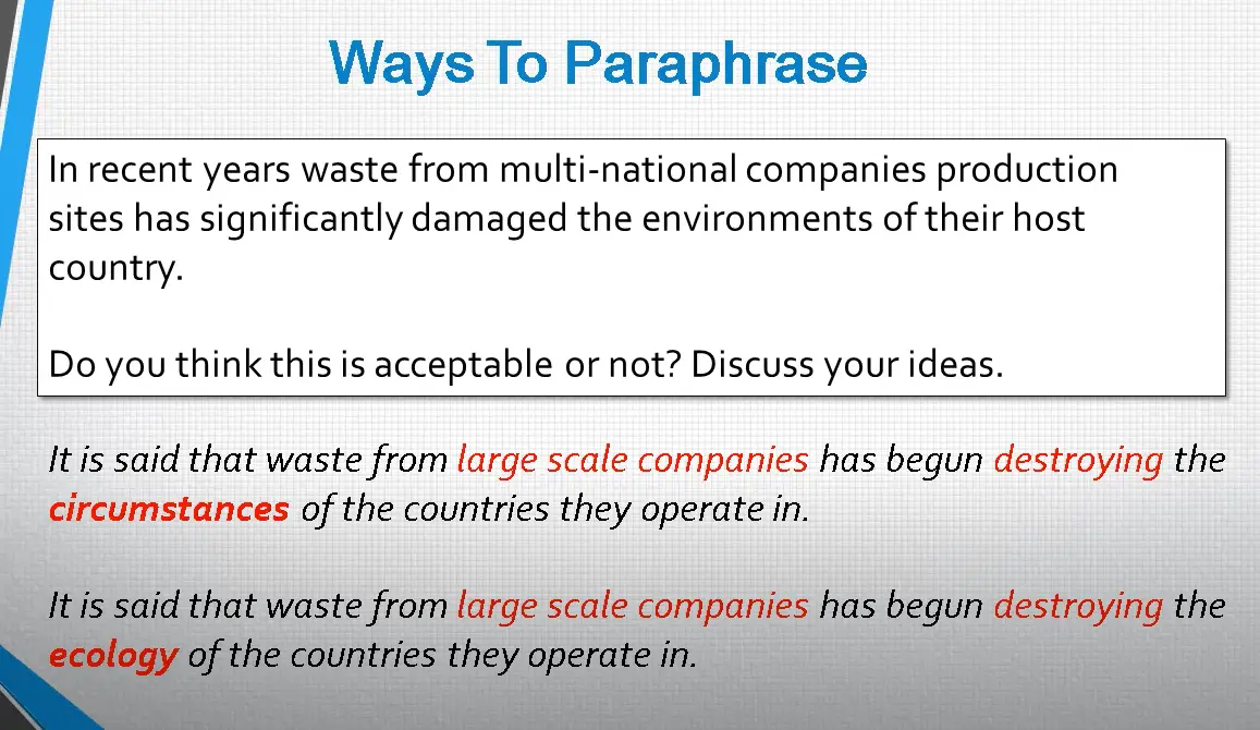 ielts task 1 paraphrasing exercises